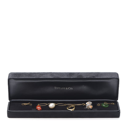 Tiffany 18K Yellow Gold Elsa Peretti Five Stone Charm Bracelet 5 of 5