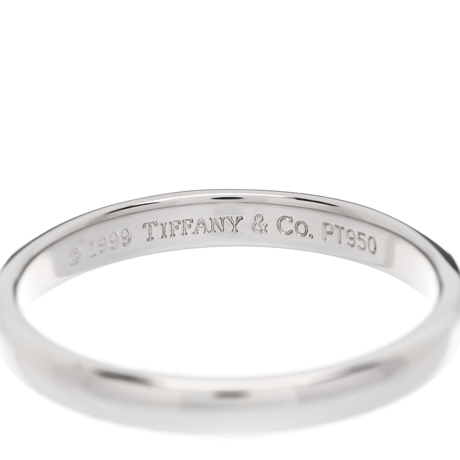 Tiffany Platinum 3mm Classic Wedding Band Ring 60 9 4 of 4