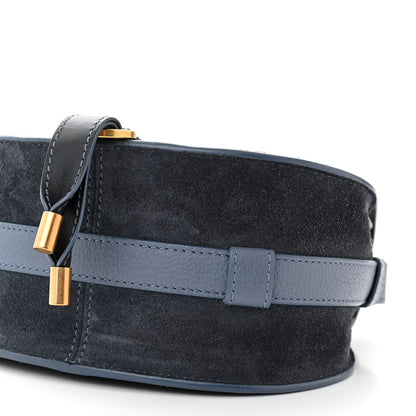 Chloe Suede Small Marcie Saddle Bag Graphite Navy 10 of 11