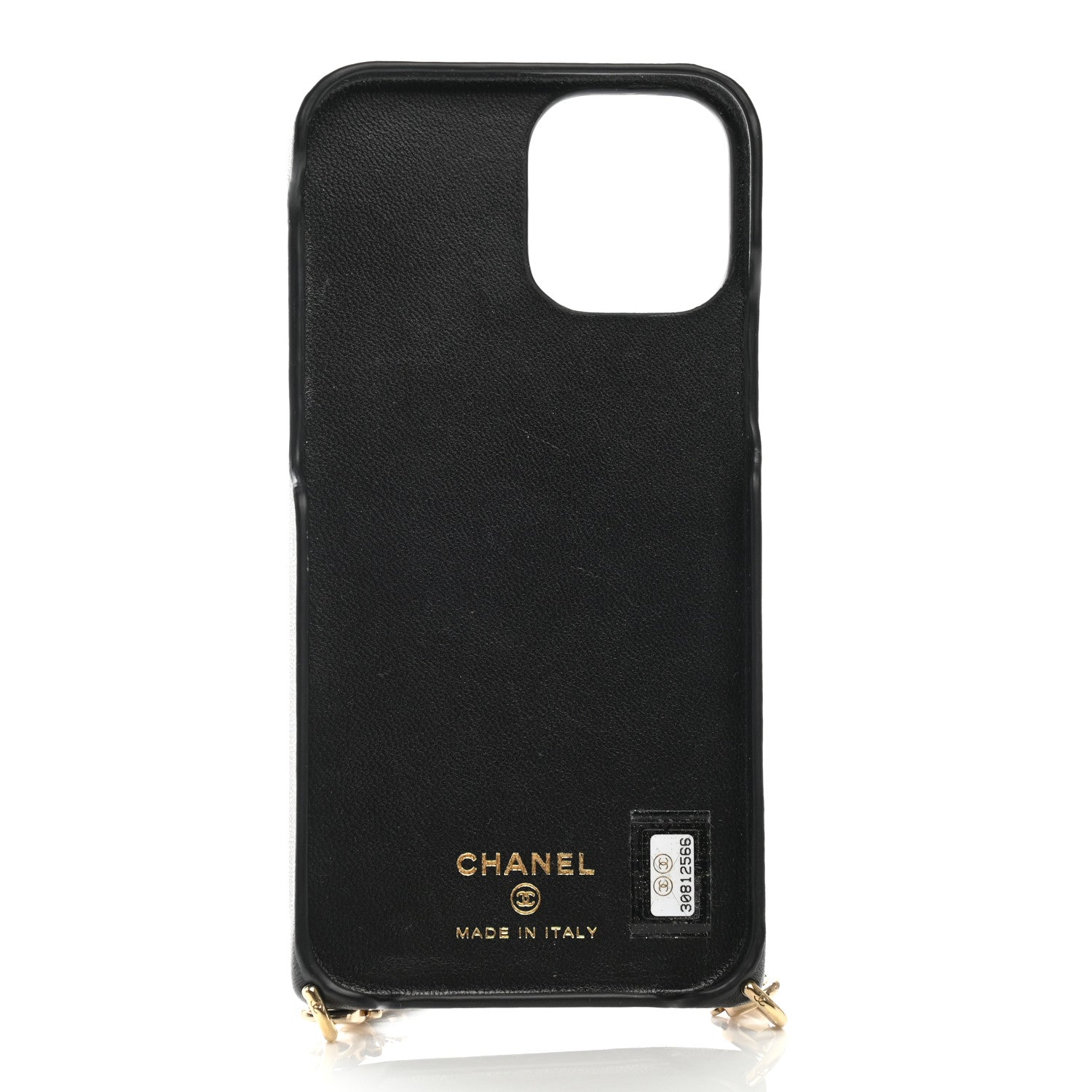 Chanel Lambskin Quilted Camellia Bow iPhone XII Pro Holder With Chain Black 5 of 8