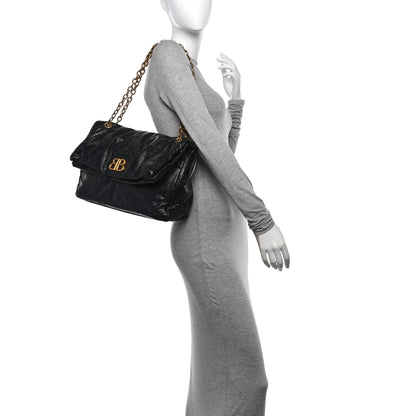 Balenciaga Arena Calfskin Medium Monaco Chain Shoulder Bag Black 2 of 10