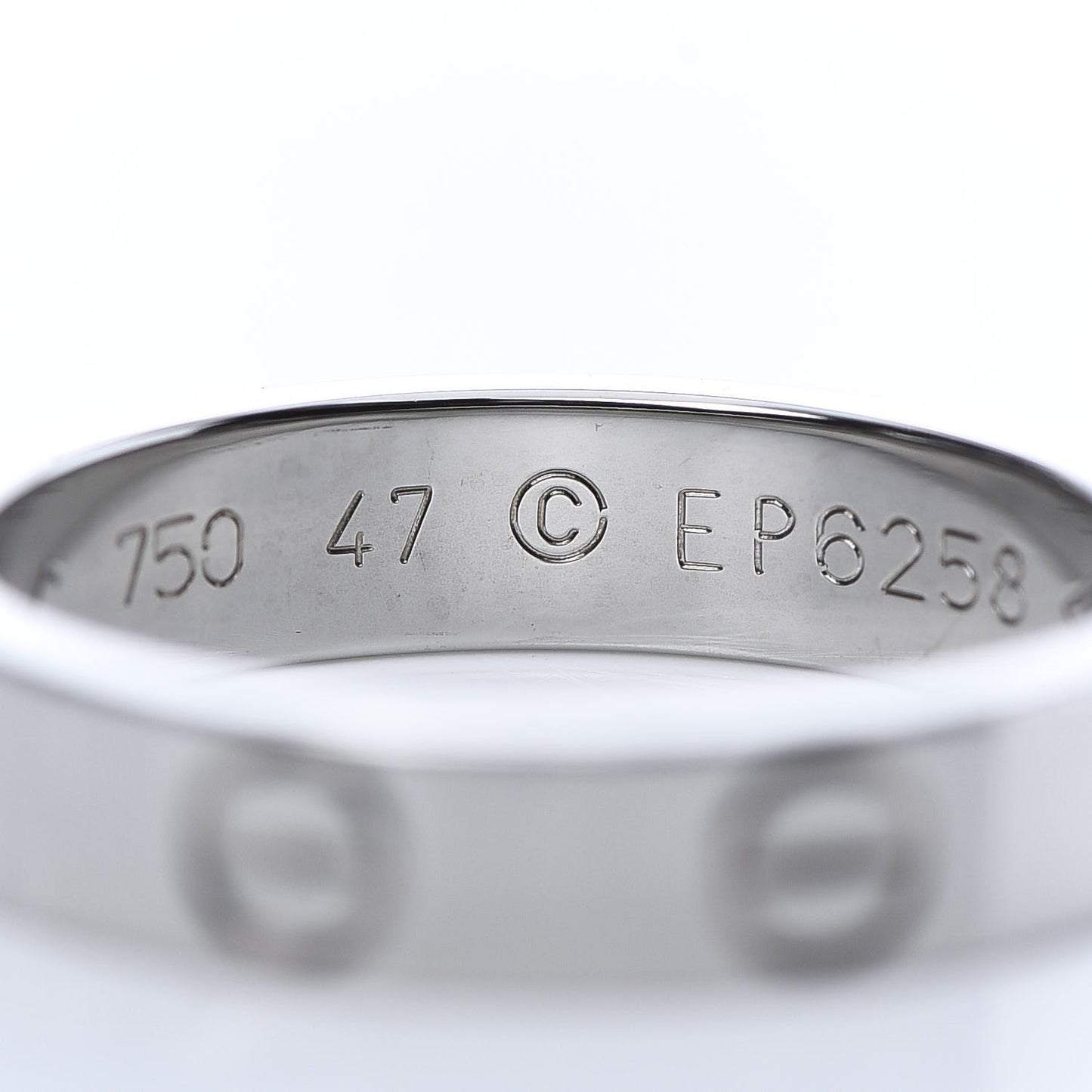 18K White Gold 3.5mm LOVE Wedding Band Ring 47 4
