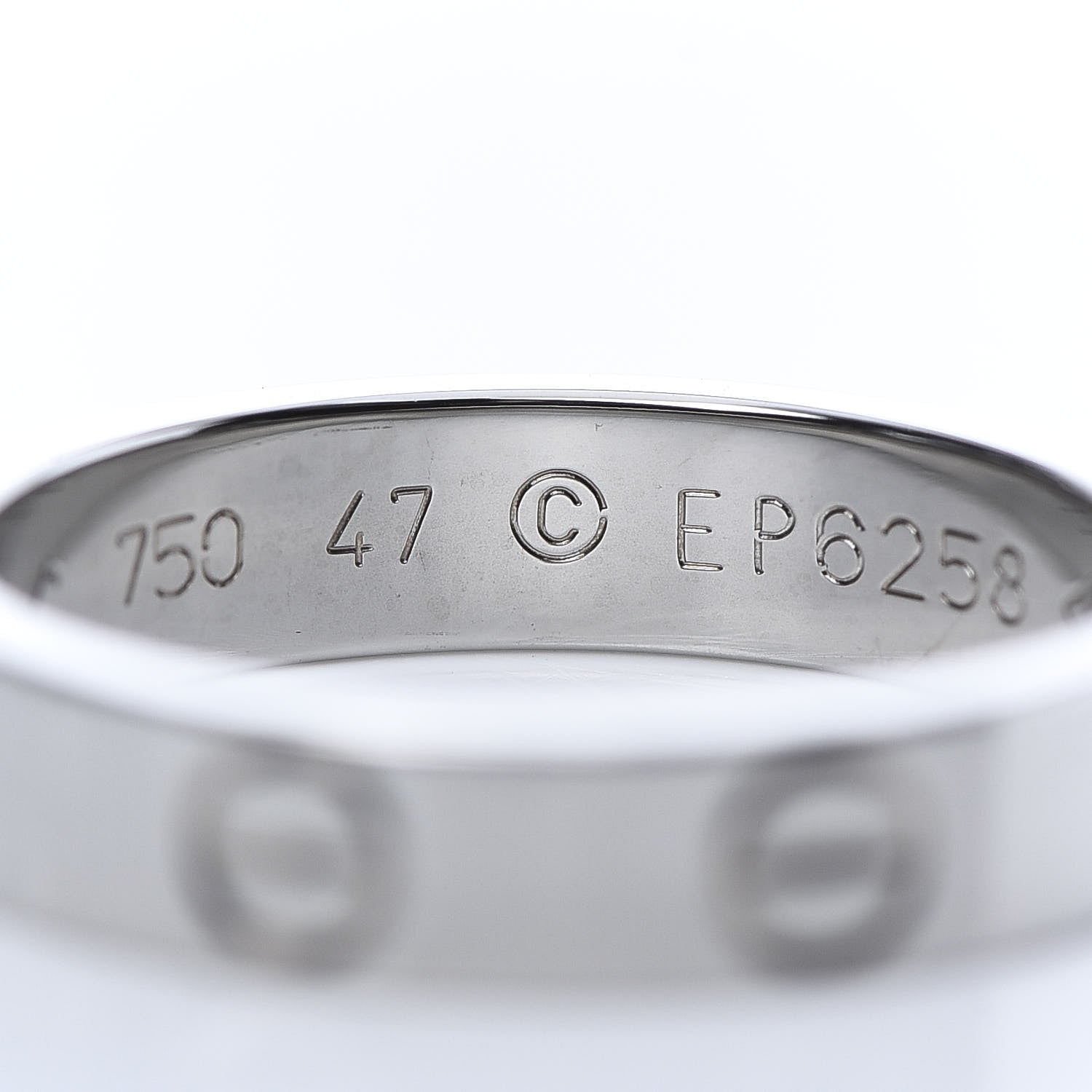 Cartier 18K White Gold 3.5mm LOVE Wedding Band Ring 47 4 5 of 7