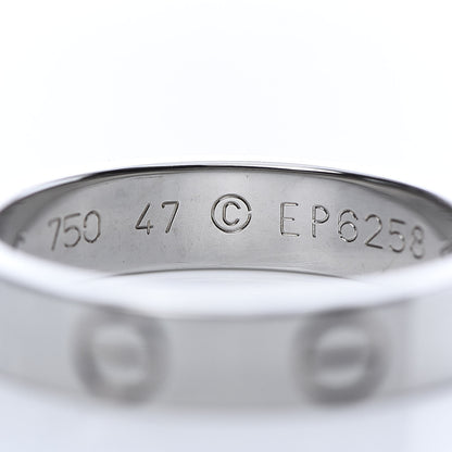 Cartier 18K White Gold 3.5mm LOVE Wedding Band Ring 47 4 5 of 7