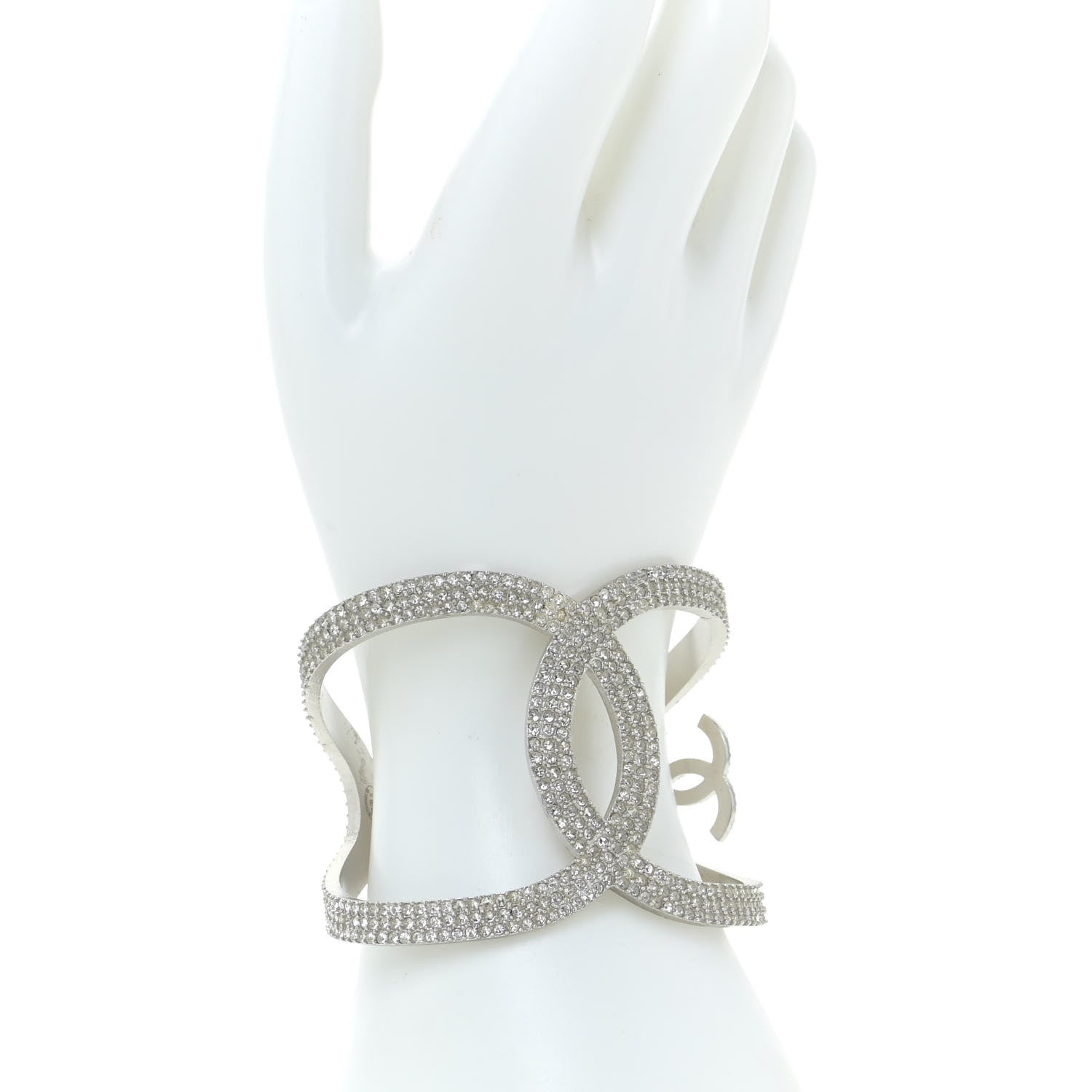 Chanel Crystal CC Cuff Silver 2 of 8