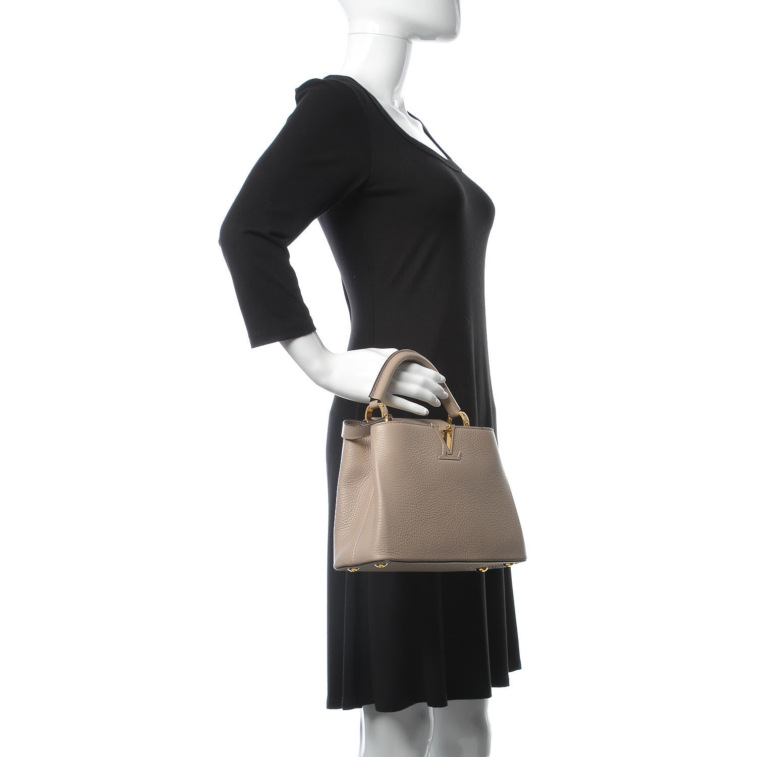 Louis Vuitton Taurillon Capucines BB Galet 3 of 14
