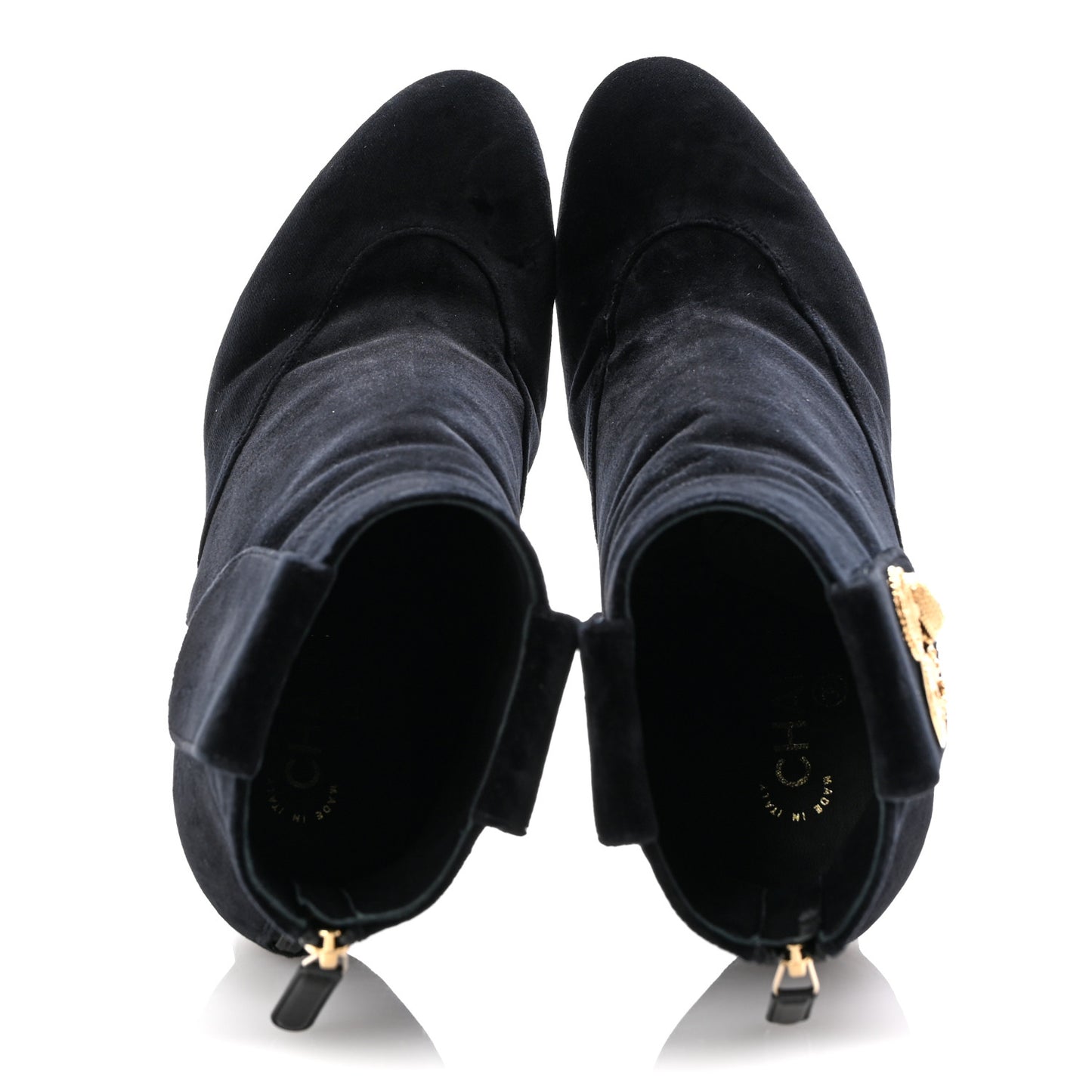 Velvet Short Boots 40.5 Black