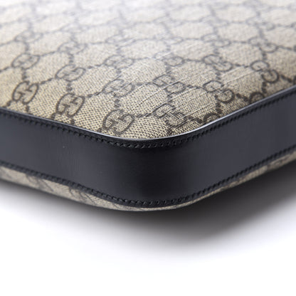 Gucci GG Supreme Monogram Flat Messenger Bag Black 6 of 7