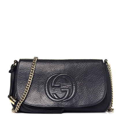 Gucci Pebbled Calfskin Medium Soho Flap Crossbody Black 1 of 10