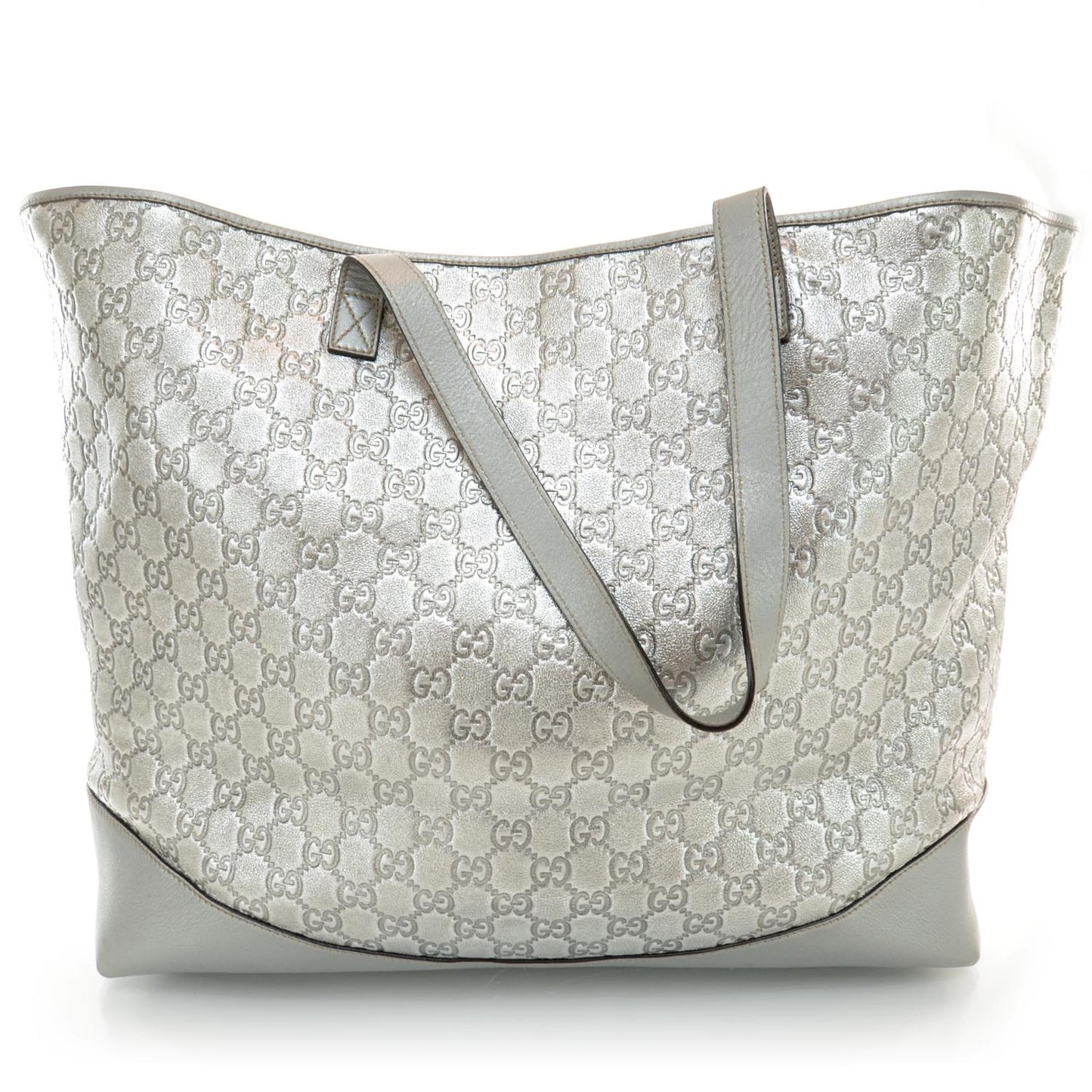 Guccissima Large Tote Silver