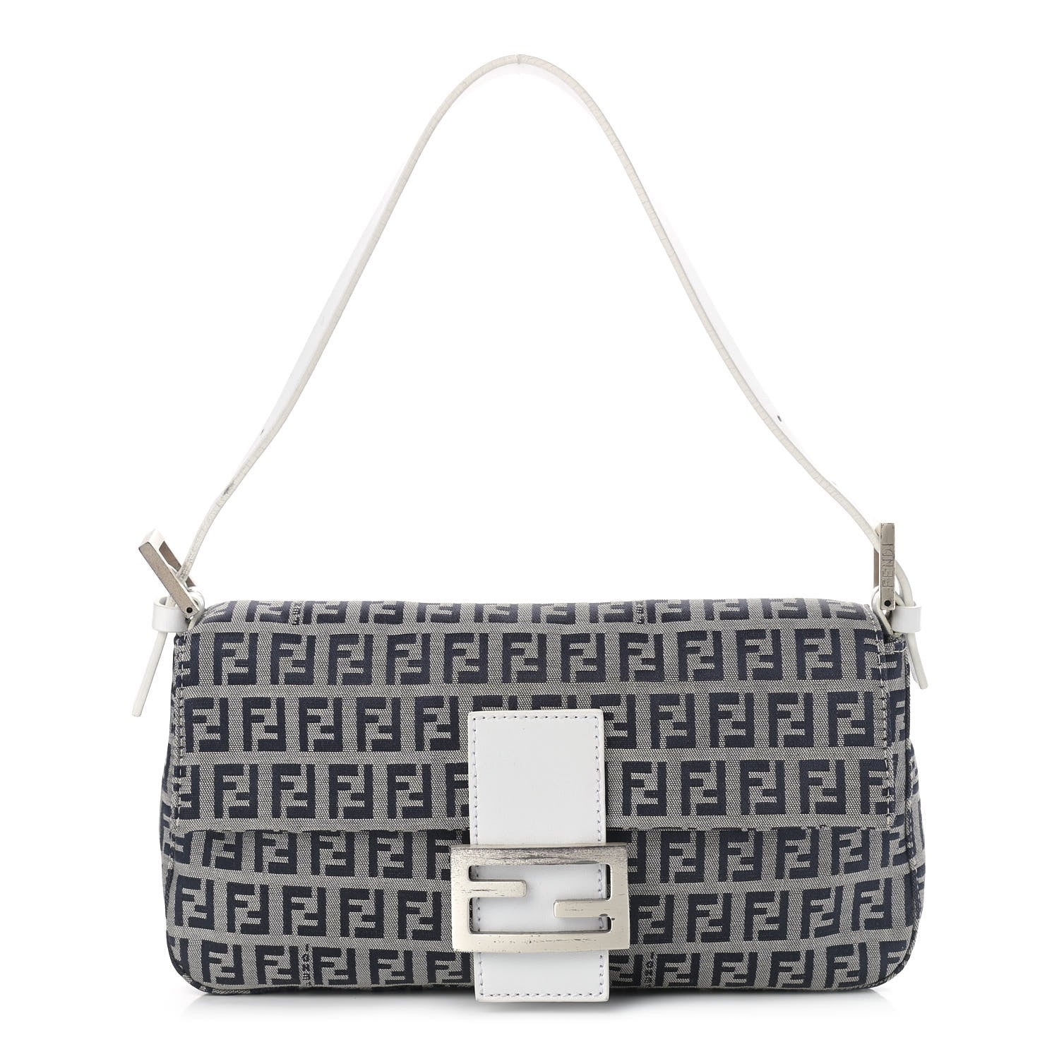 Fendi Zucchino Baguette Navy White 1 of 13