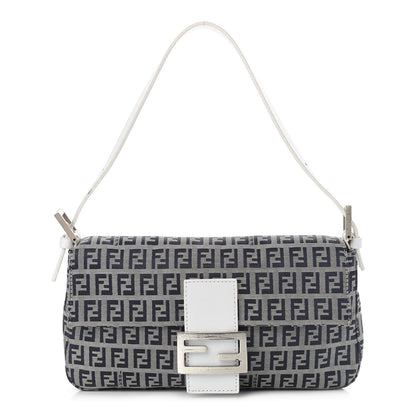 Fendi Zucchino Baguette Navy White 1 of 13