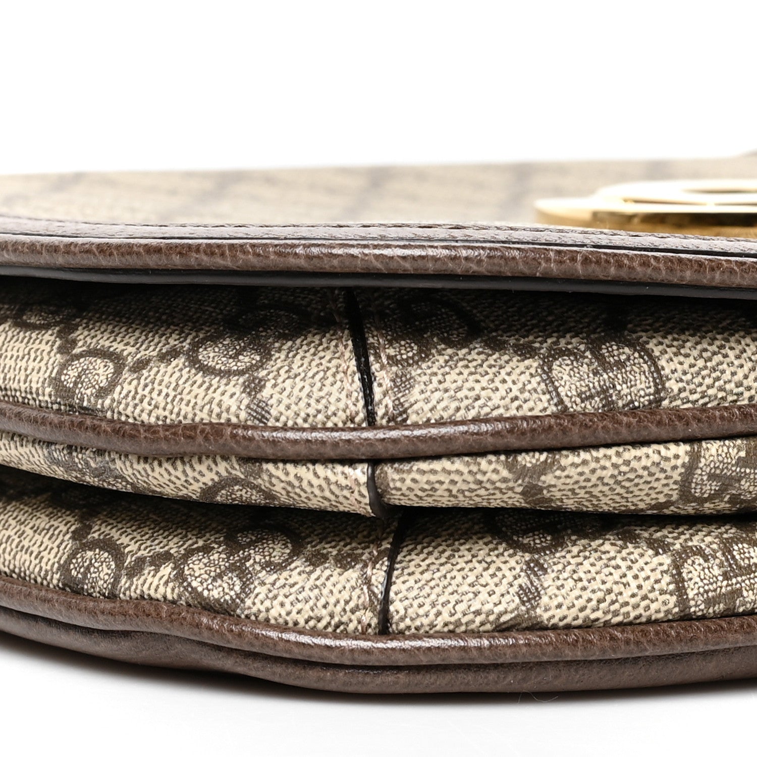 Gucci GG Supreme Monogram Textured Dollar Calfskin Medium Blondie Shoulder Flap Bag Beige Ebony New Acero 10 of 11