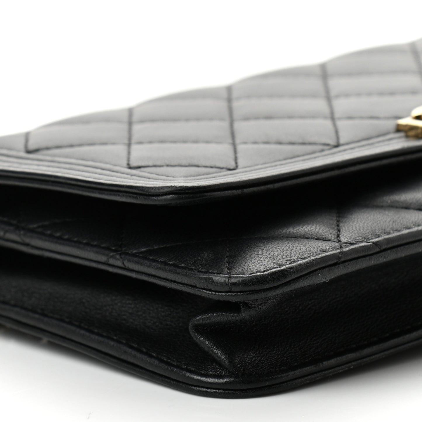 Lambskin Quilted Boy Wallet On Chain WOC Black