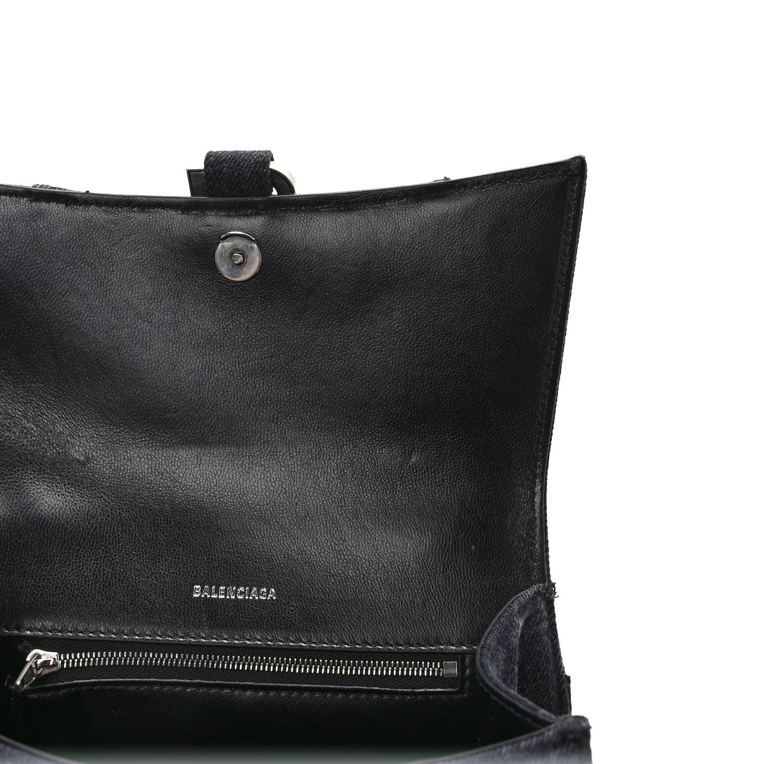 Balenciaga Washed Denim BB Monogram Small Hourglass Top Handle Bag Black 12 of 12