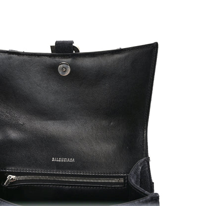 Balenciaga Washed Denim BB Monogram Small Hourglass Top Handle Bag Black 12 of 12