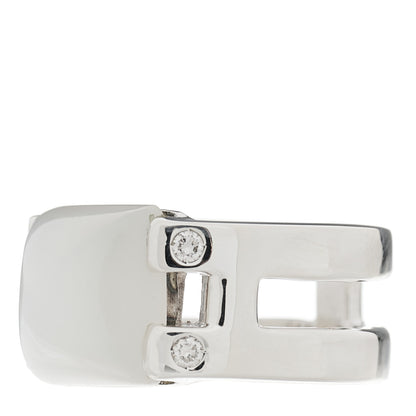 Hermes Sterling Silver Diamond Moonstone Medor Ring 52 6 3 of 5