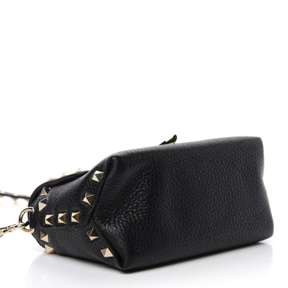 Valentino Garavani Pebbled Calfskin Mini Rockstud Crossbody Bag Black 4 of 9