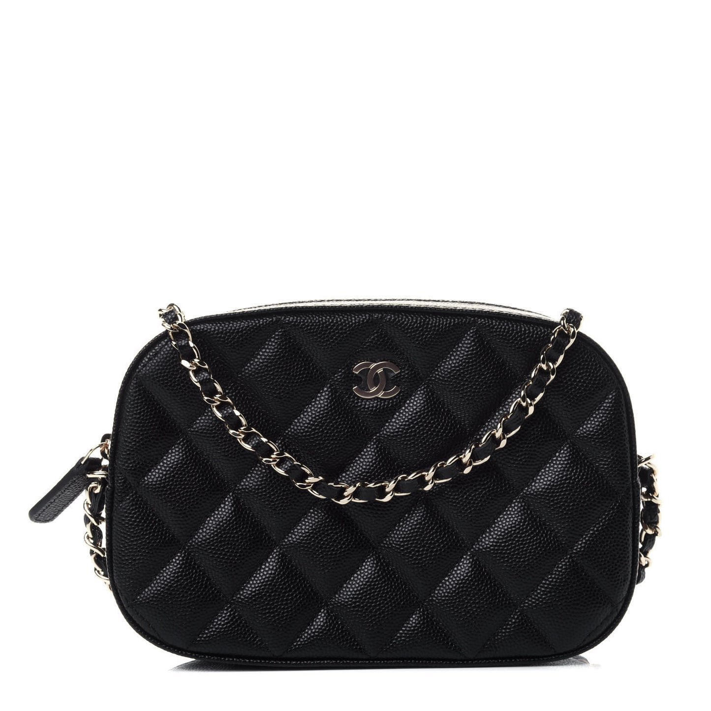 Caviar Quilted Vanity With Chain Black