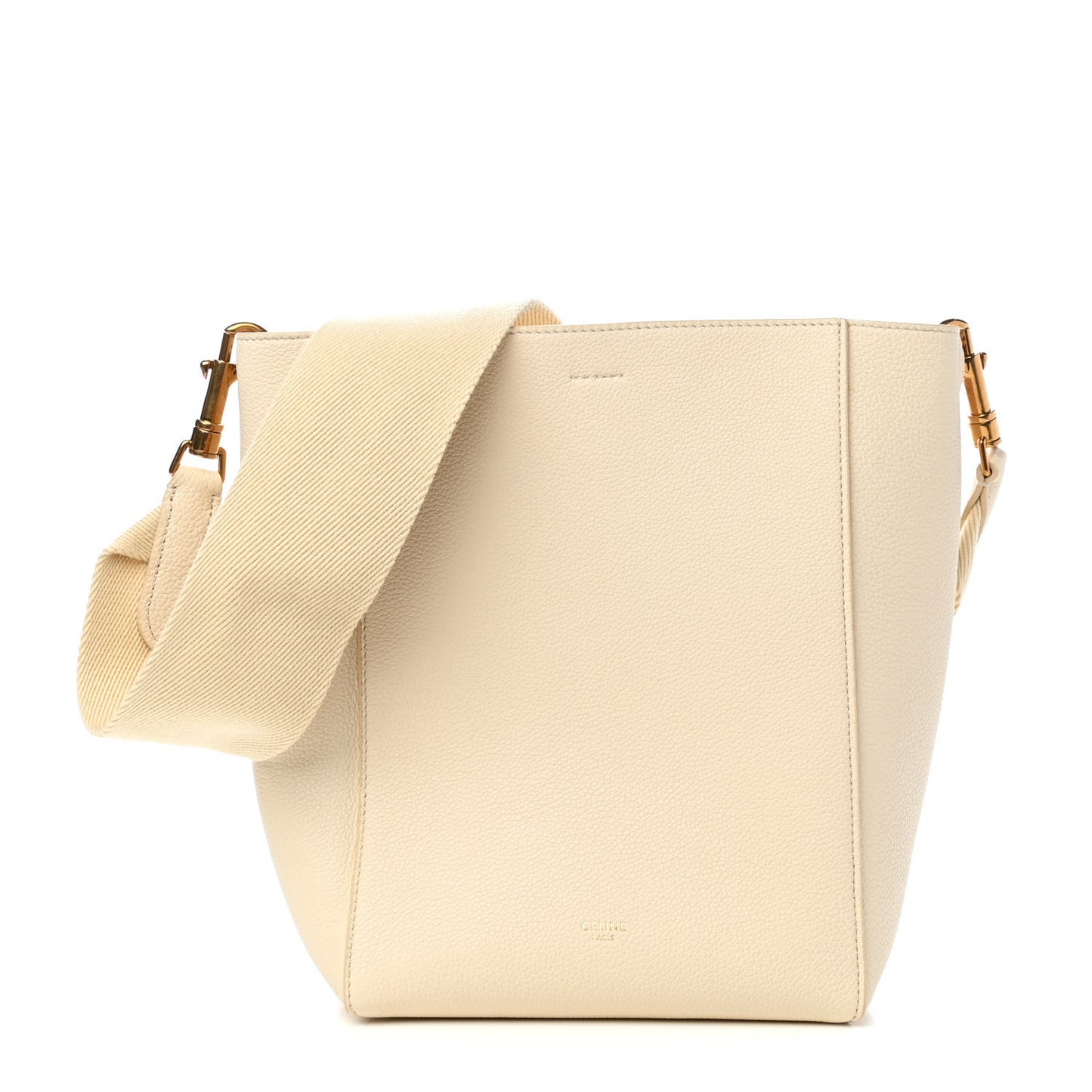 Soft Grained Calfskin Small Sangle Bucket Bag Vanilla