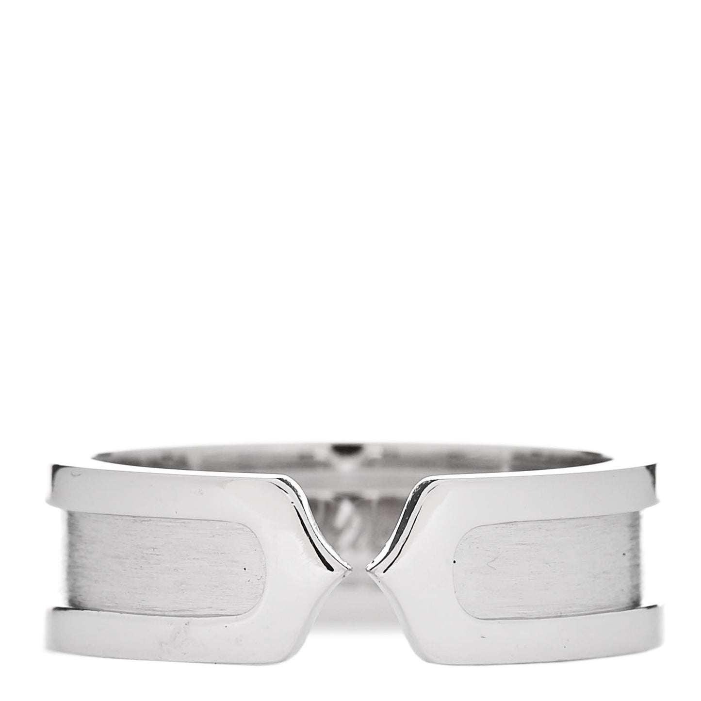 18K White Gold 6.5mm C De Cartier Ring 57 8