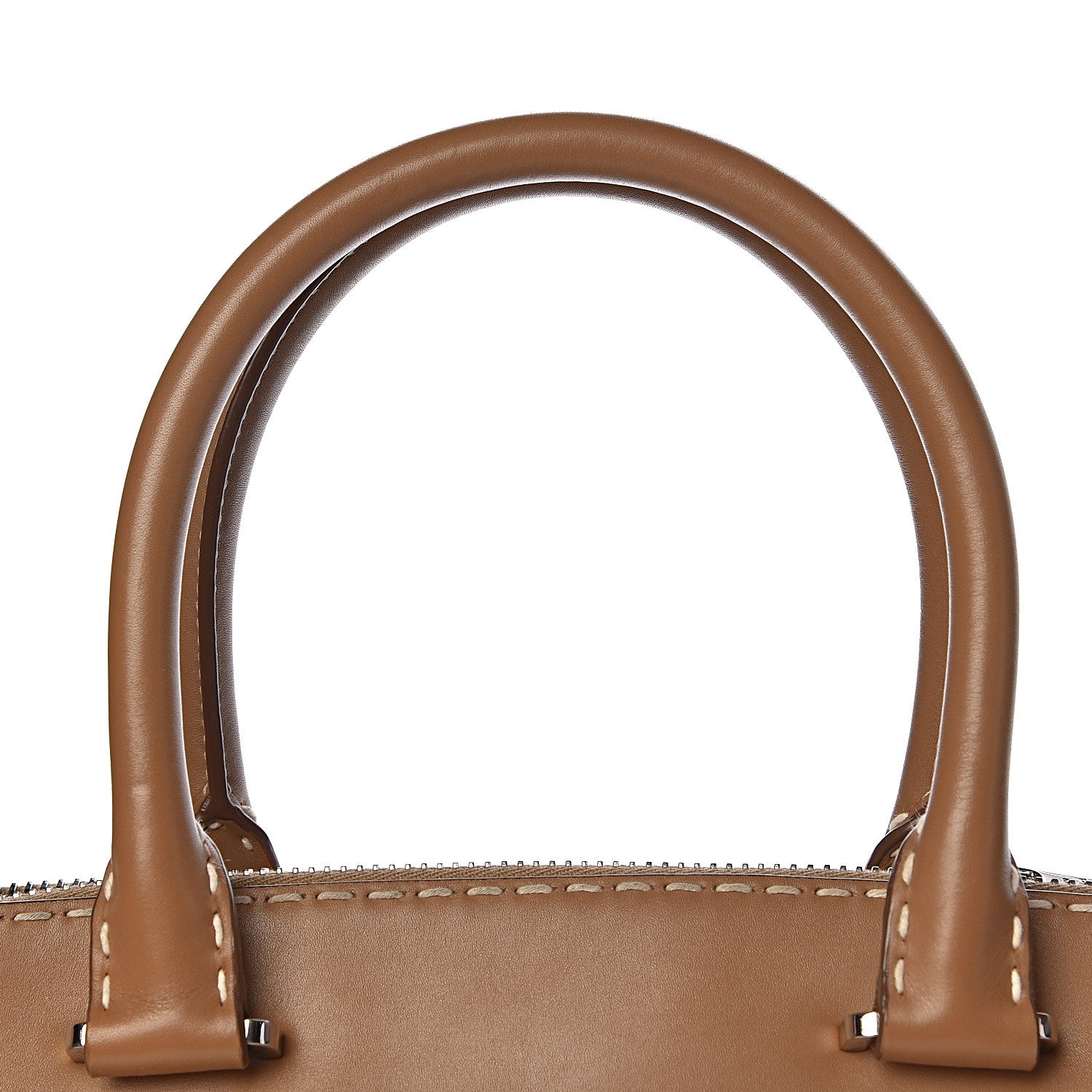 Prada City Calf Small Hand Stitched Galleria Double Zip Tote Caramel 15 of 16