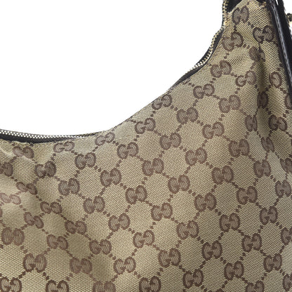 Gucci Monogram Medium Horsebit Chain Hobo Dark Brown 10 of 11