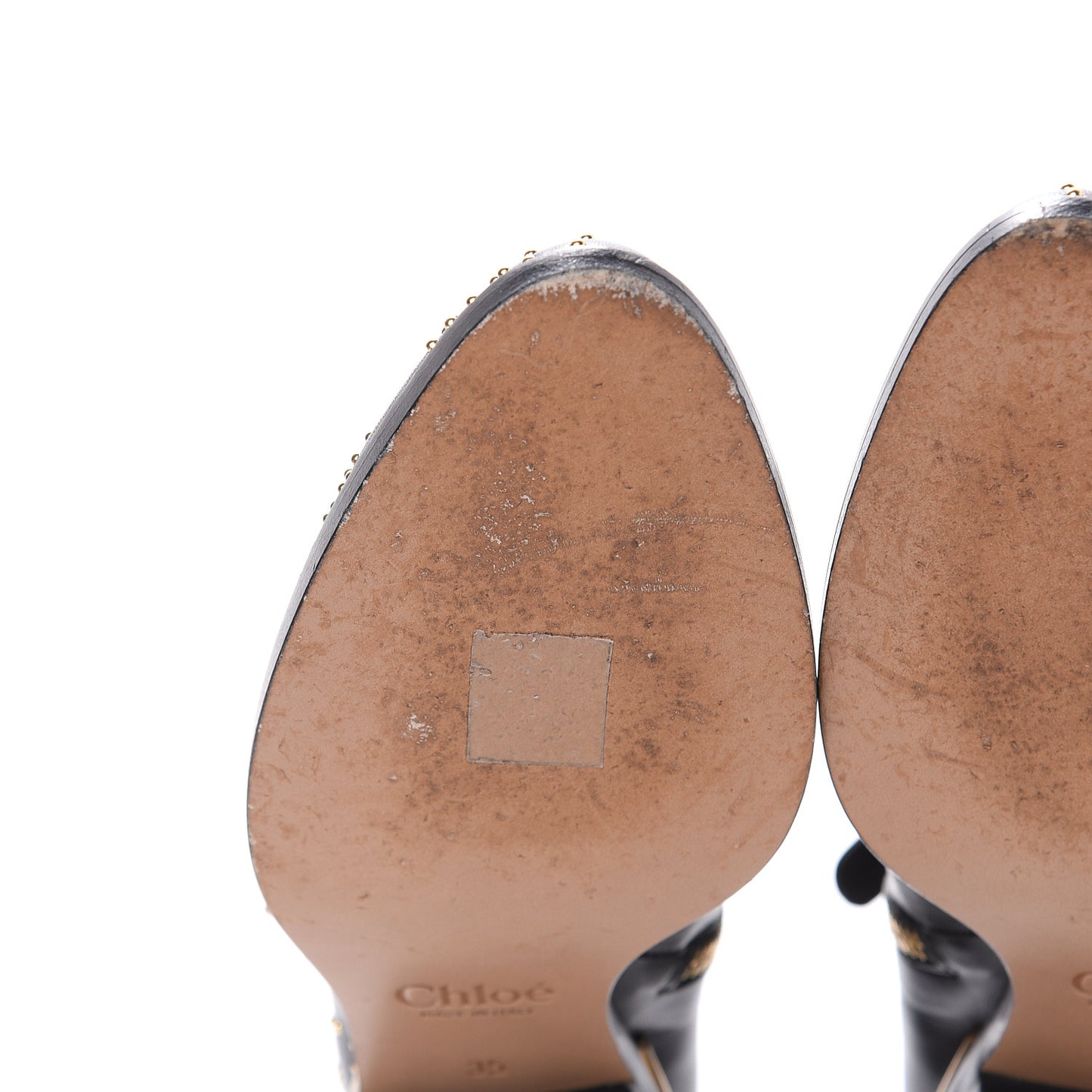 Nappa Sheepskin Studded Susanna Ankle Boots 35 Black Gold