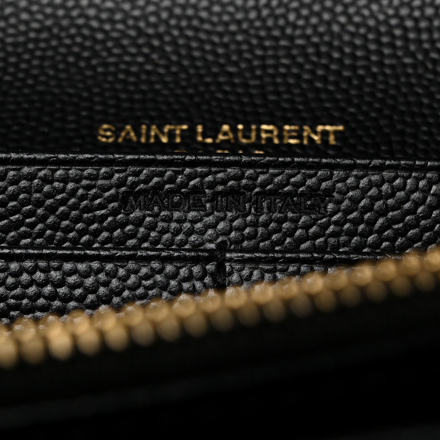 Saint Laurent SAINT LAURENT Grain De Poudre Matelasse Chevron Monogram Flap Wallet Black 6 of 8