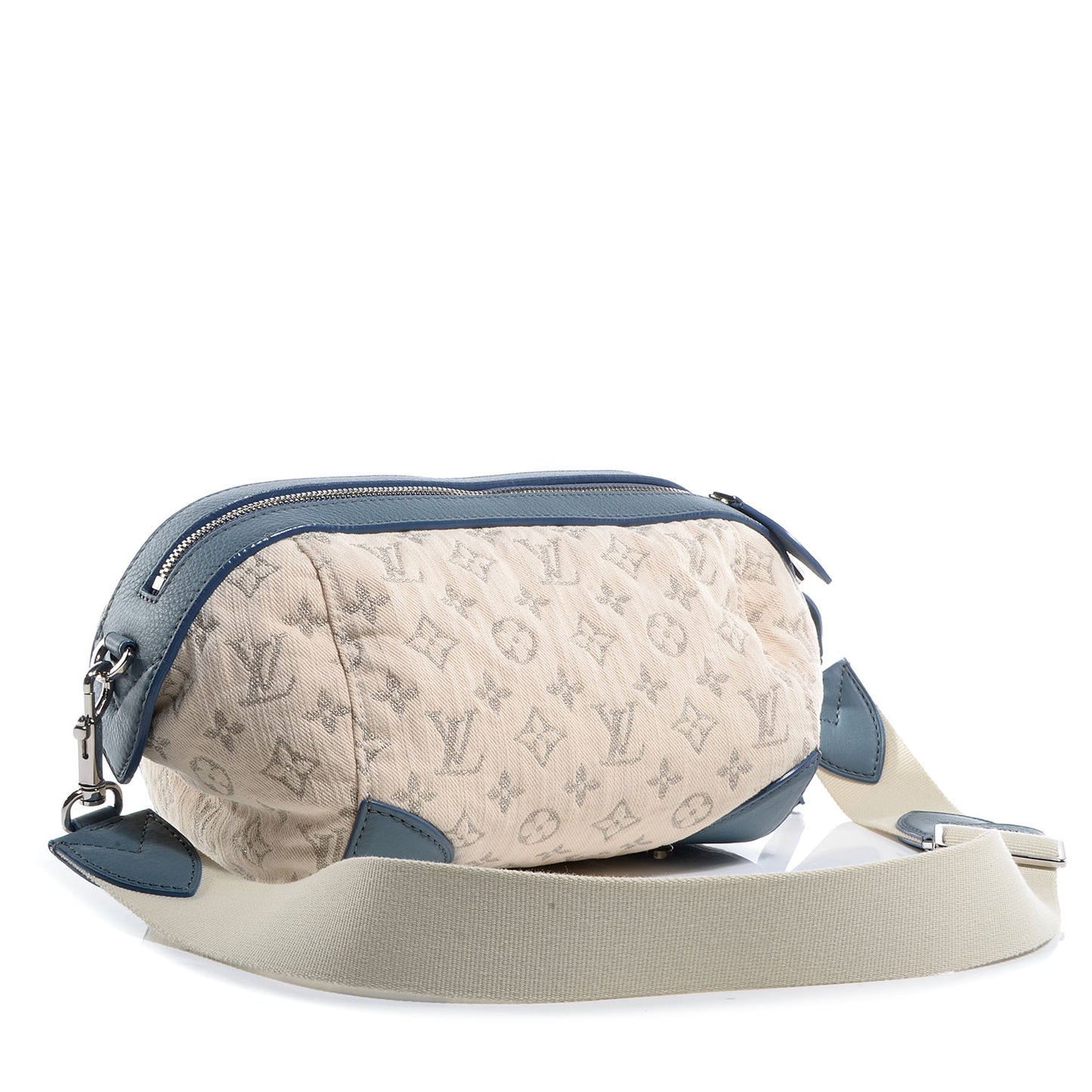 Monogram Denim Pochette Round