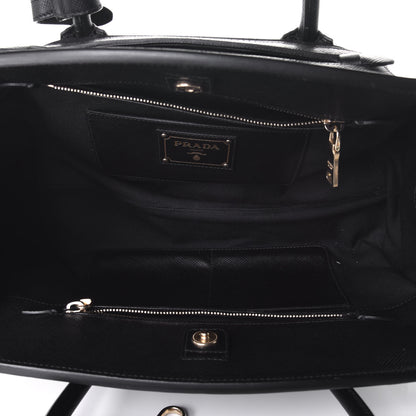 Prada Canapa Saffiano Shoulder Bag Black 6 of 9