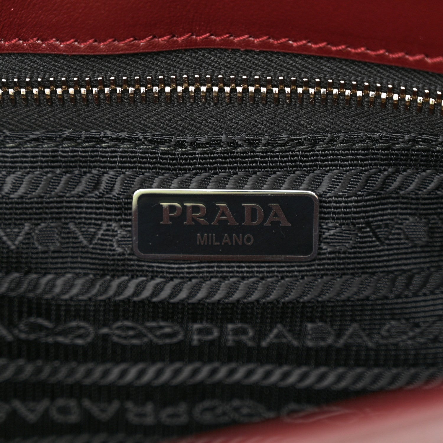 Prada Saffiano Vernice Flap Chain Crossbody Granato 6 of 10