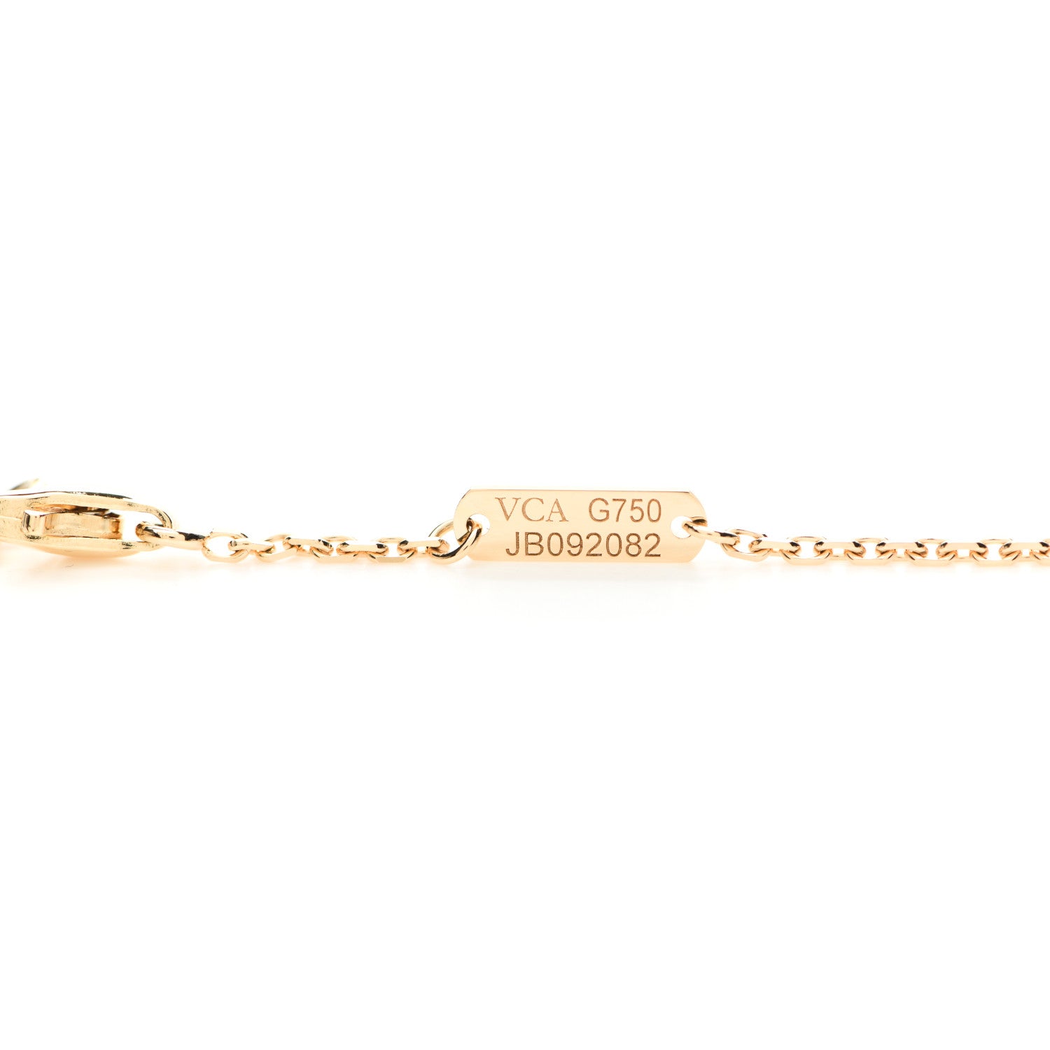 Van Cleef & Arpels 18K Yellow Gold Mother of Pearl Vintage Alhambra Pendant Necklace 4 of 4