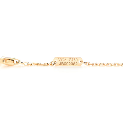 Van Cleef & Arpels 18K Yellow Gold Mother of Pearl Vintage Alhambra Pendant Necklace 4 of 4