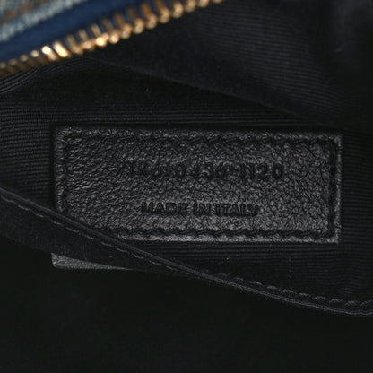 Saint Laurent Denim Quilted Monogram Round Crossbody Bag Rodeo Blue 7 of 10