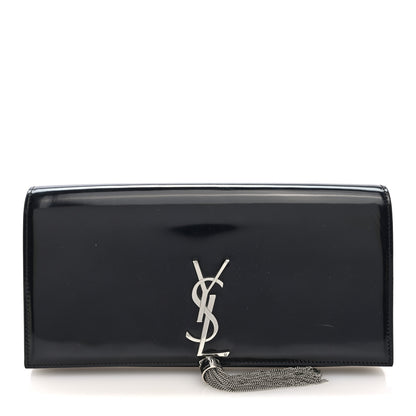 Saint Laurent Patent Cassandre Tassel Clutch Black 1 of 9