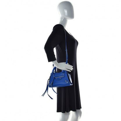 Balenciaga Smooth Calfskin Neo Classic Silver Hardware Mini City Bleu 3 of 13