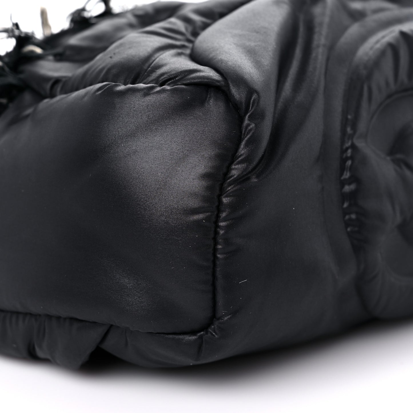 Nylon Tweed Coco Neige Belt Bag Black