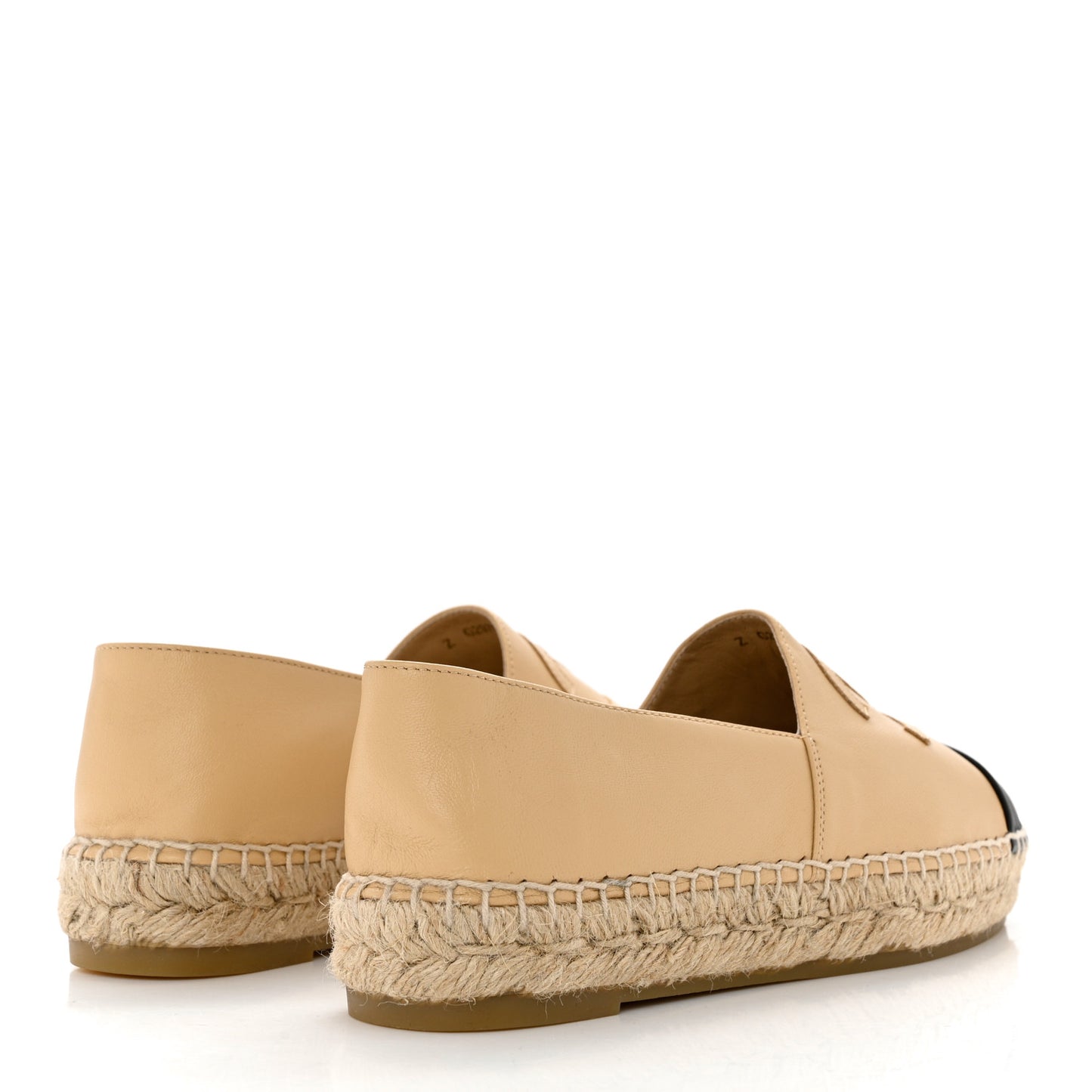 Lambskin CC Espadrilles 37 Beige Black