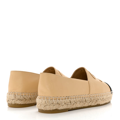 Chanel Lambskin CC Espadrilles 37 Beige Black 4 of 8