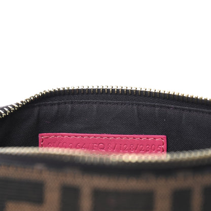 Fendi Zucca Vitello Elite Mini Pouch Crossbody Tobacco Fuxia 5 of 7