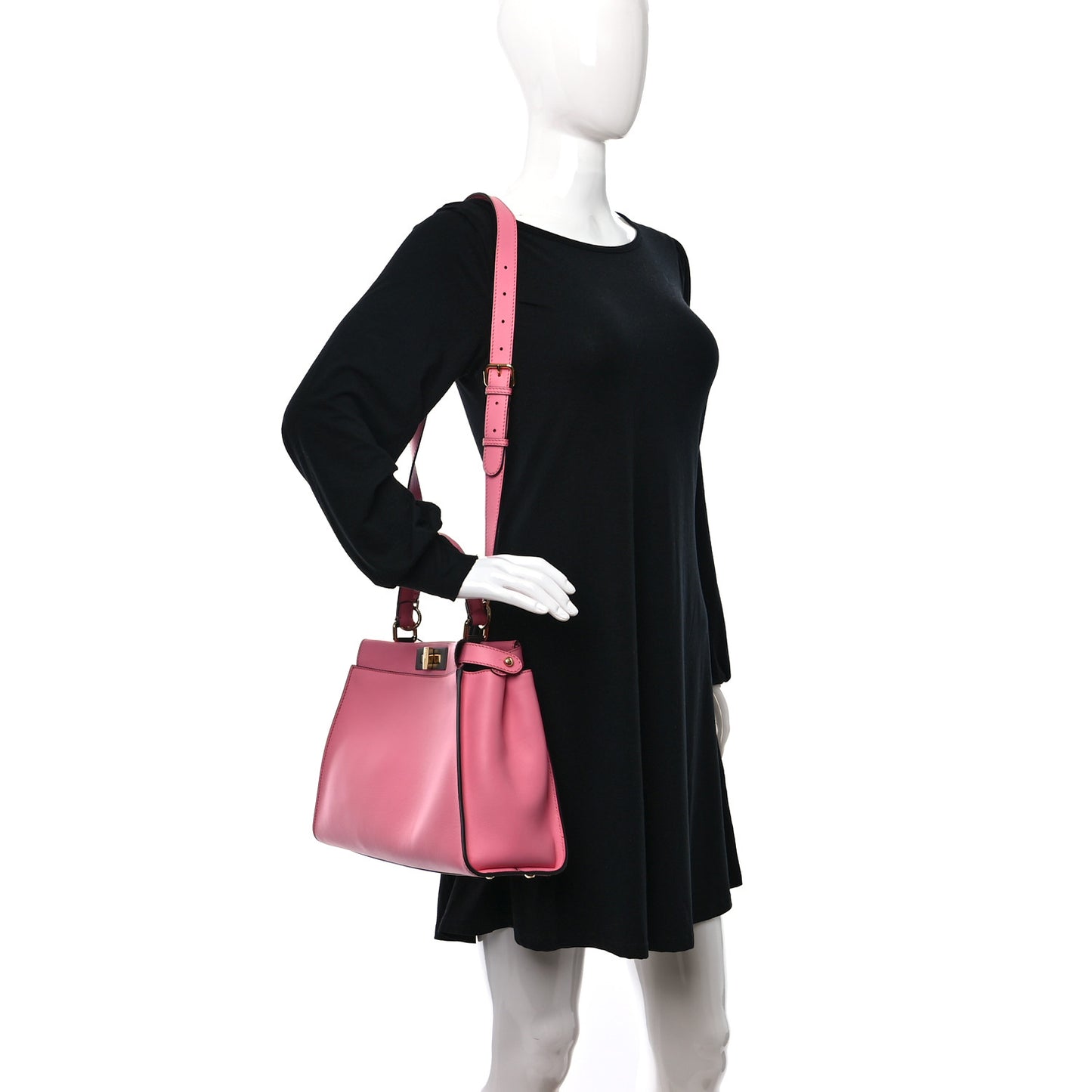 Vitello Seta Medium Peekaboo Iconic Satchel Pink