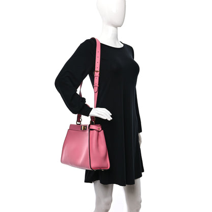 Fendi Vitello Seta Medium Peekaboo Iconic Satchel Pink 3 of 10