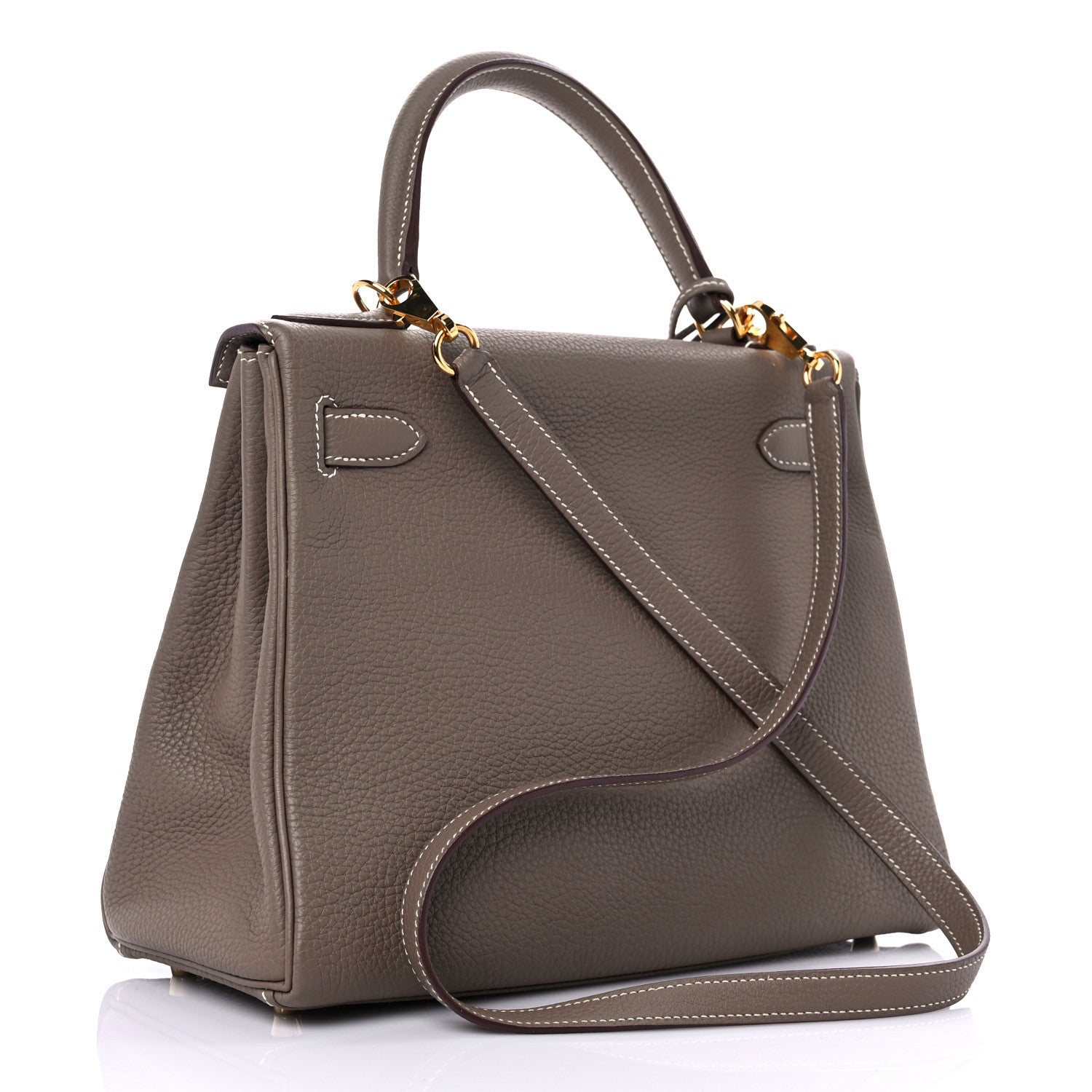 Hermes Togo Kelly Retourne 28 Etoupe 3 of 12