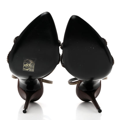 Saint Laurent Satin Crystal Ava 105 Sandals 36.5 Amaranth 5 of 7