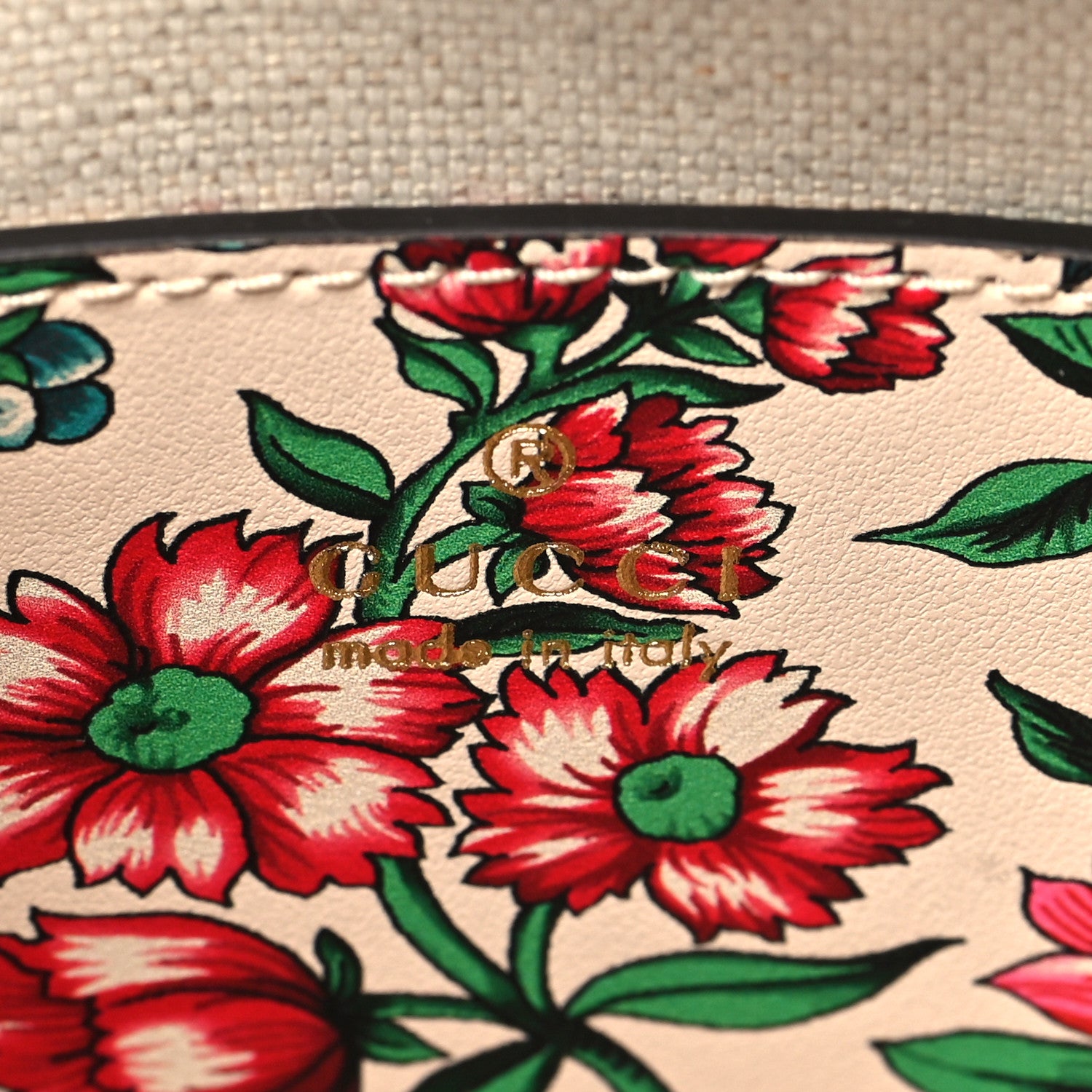 Gucci Calfskin Matelasse Diagonal Brit Roses Print Mini Interlocking G Heart Shoulder Bag  White Multicolor 6 of 9