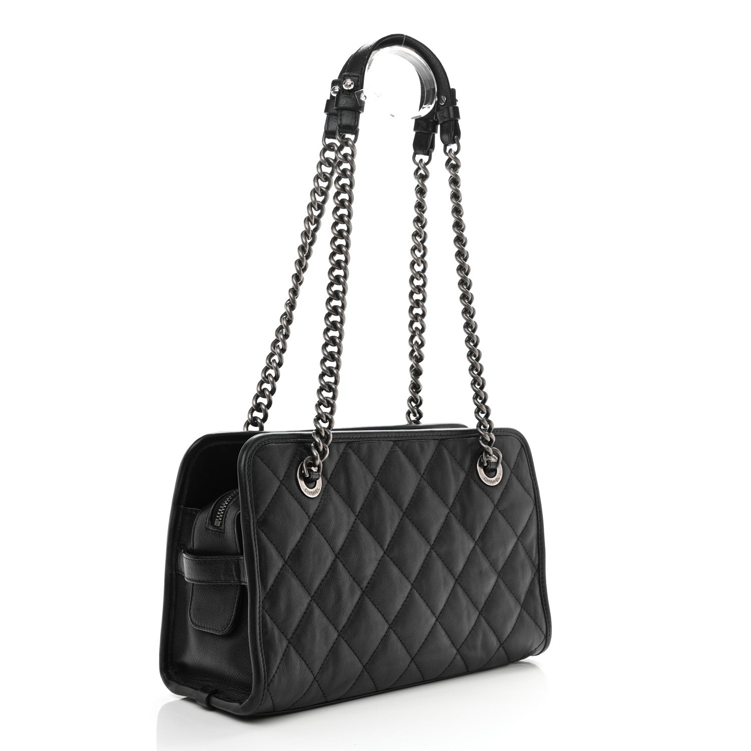 Chanel Calfskin Quilted Small Casual Riviera Zip Shoulder Bag Black 3 of 10