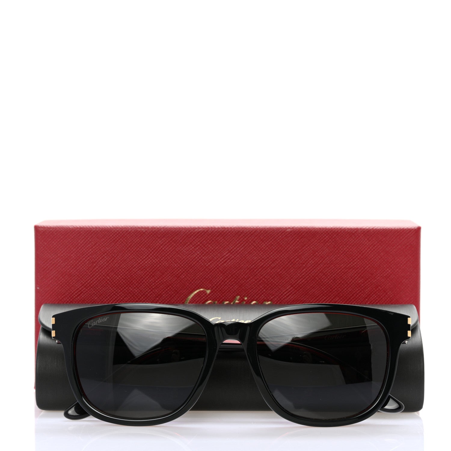Cartier Acetate CT0002S Rectangular Sunglasses Black 8 of 8