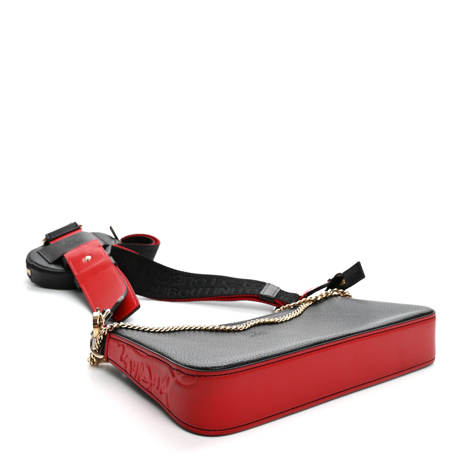 Christian Louboutin Toile Monogram Loubila Chain Hybrid Crossbody Black Black 4 of 10