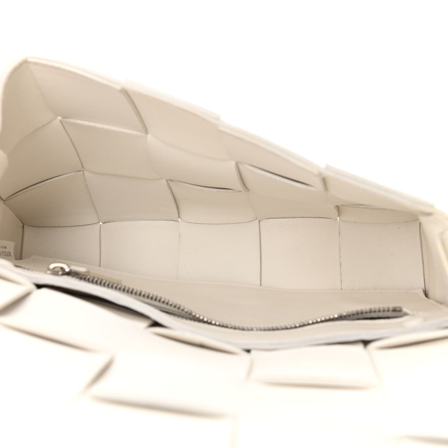 Lambskin Maxi Intrecciato Cassette Crossbody Bag White